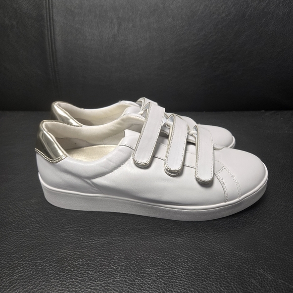 [NEW] Vionic Women's Size 8.5 White & Champagne (Gold) Velcro Sneakers - Picture 5 of 15